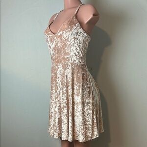 R Vivimos Women’s Dress  Crushed Velvet Babydoll  Sleeveless Size XL. Y2K